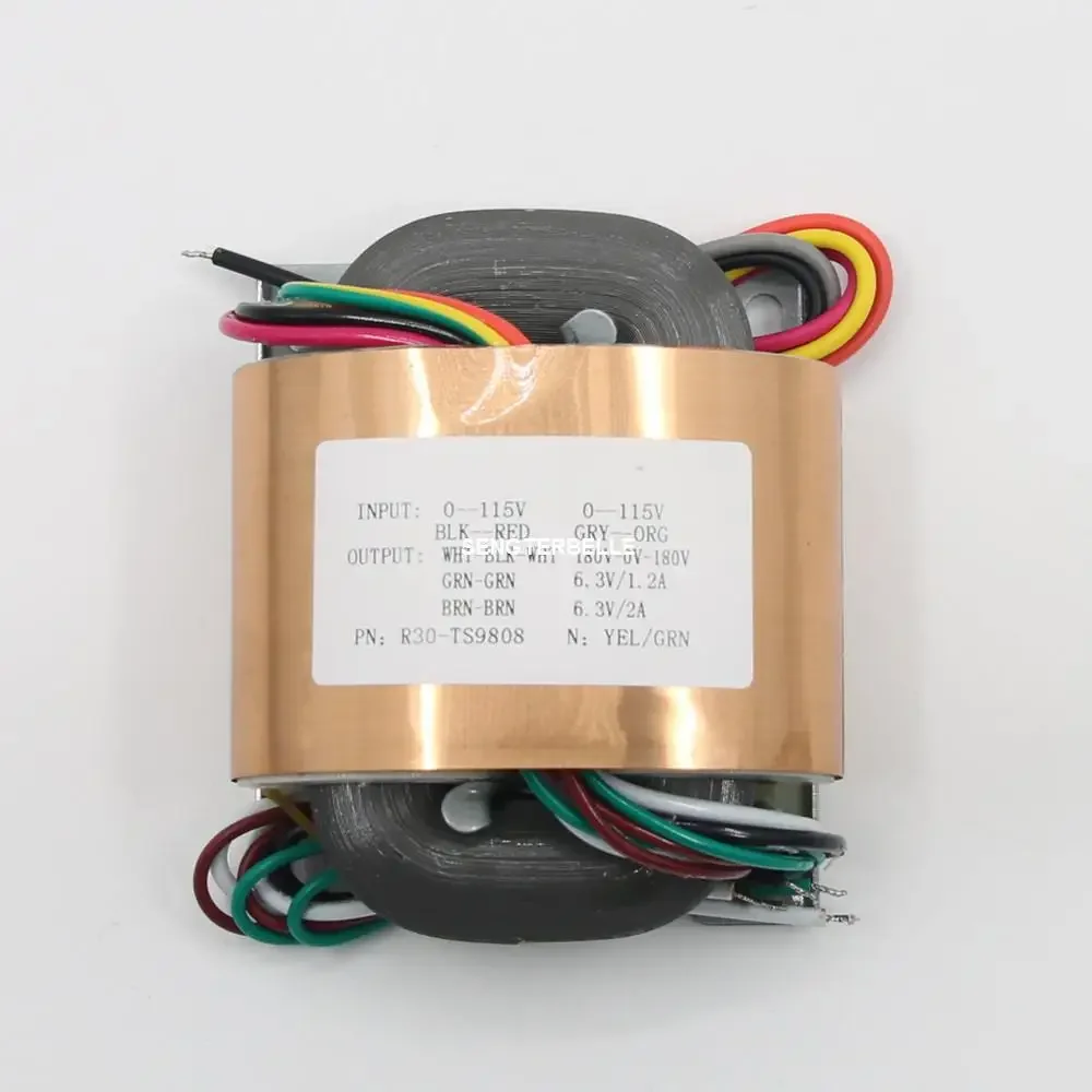 40W Audio R-Core Copper Transformer 180V-0-180V 0-6.3V 0-6.3V for Tube Preamp