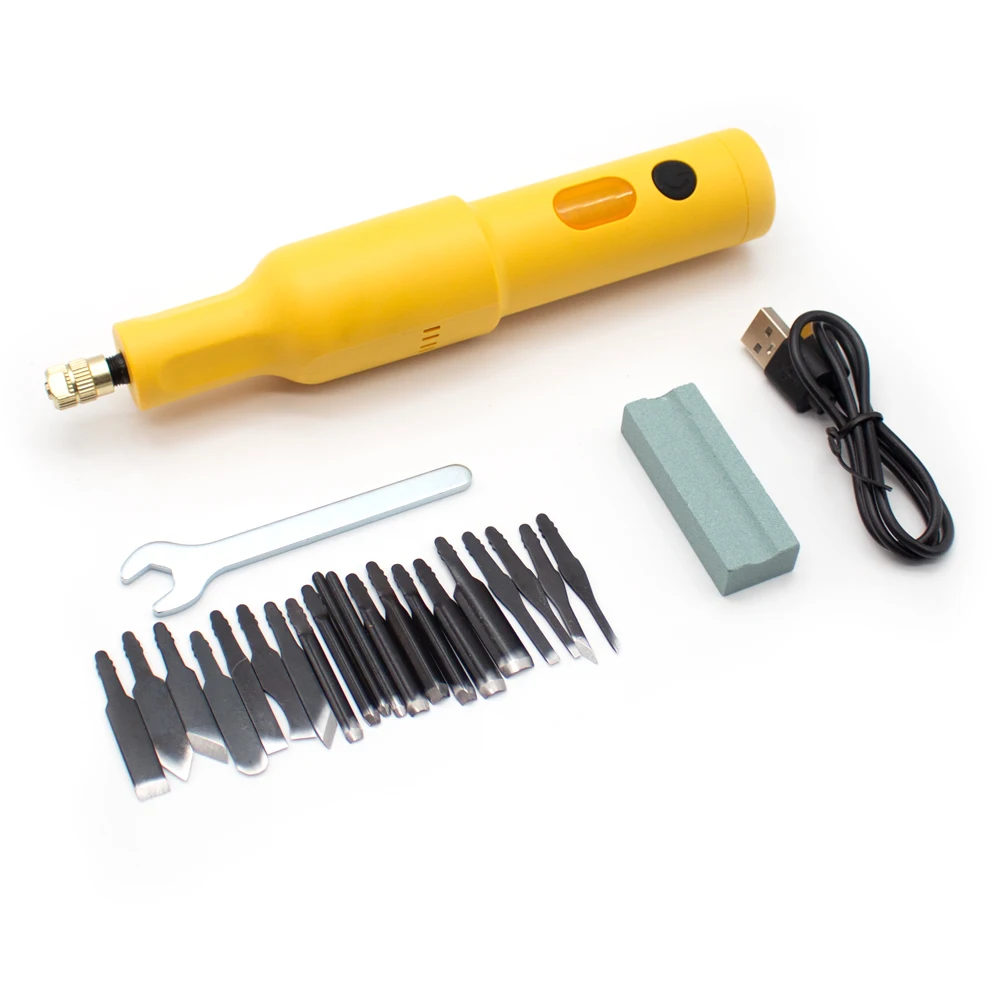 

Woodworking Electric Engraving Machine Rechargeable Portable Handheld Electric Chisel Wood Cutter With 20PCS Replaceable Blades