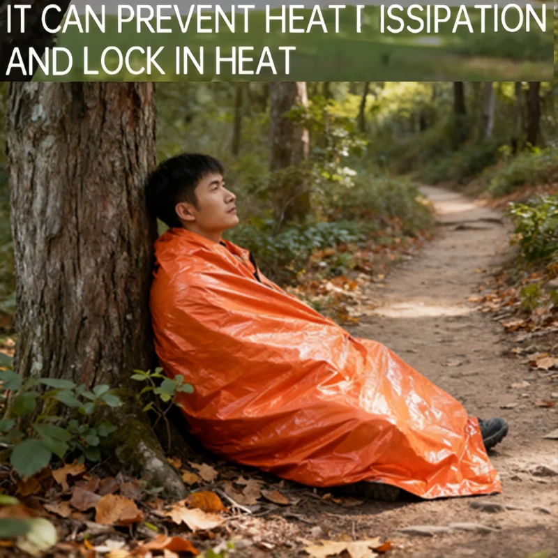 Outdoor Emergency Survival Sleeping Bag Thermal Blanket Mylar Waterproof Reusable Sack Portable Camping Hiking Emergency Gear view 5