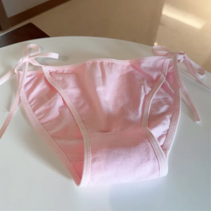 new Underwear 6pc/lot lovely T panties solid Low Waist Briefs Young Girl Pants children 12-20y students Teenagers 95%cotton