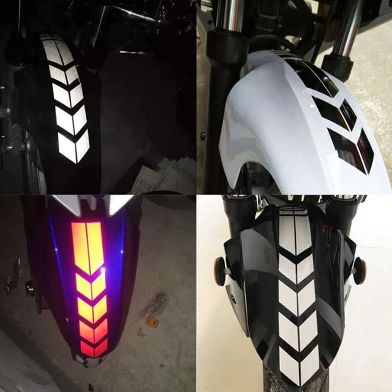 Adesivo a righe colorate con freccia adesivo per parafango per moto adesivi per decalcomanie con freccia riflettente antiolio impermeabile accessori per decorazioni