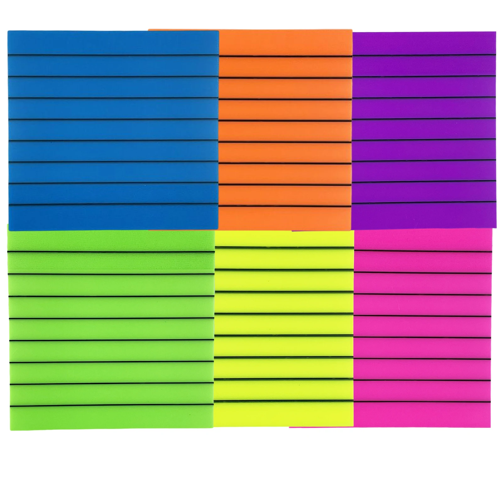 6pcs Practical Meeting Reminders Book For Studying Sticky Notes Stationery Home With Lines Translucent Convenient Self Stick