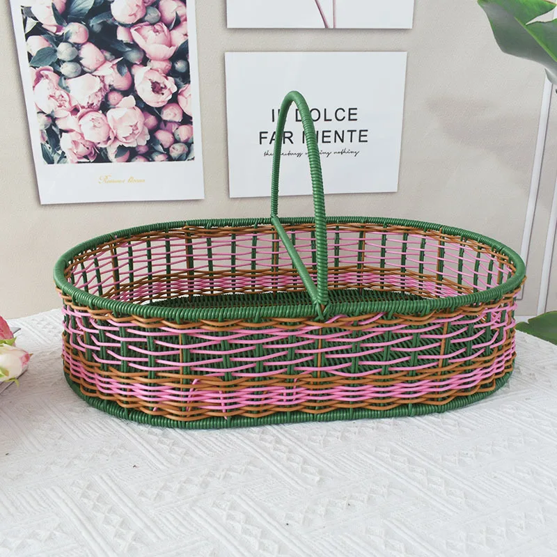 

Imitation Rattan Storage Basket Carrying Basket Miscellaneous Items Water Fruit Basket