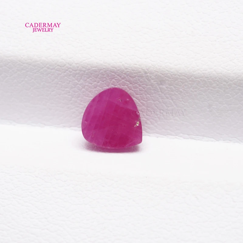 Cadermay NGTC Certificate Natural Ruby 2.06ct Pear Cabochon Red Natural Ruby Gemstones Loose For Jewelry Making