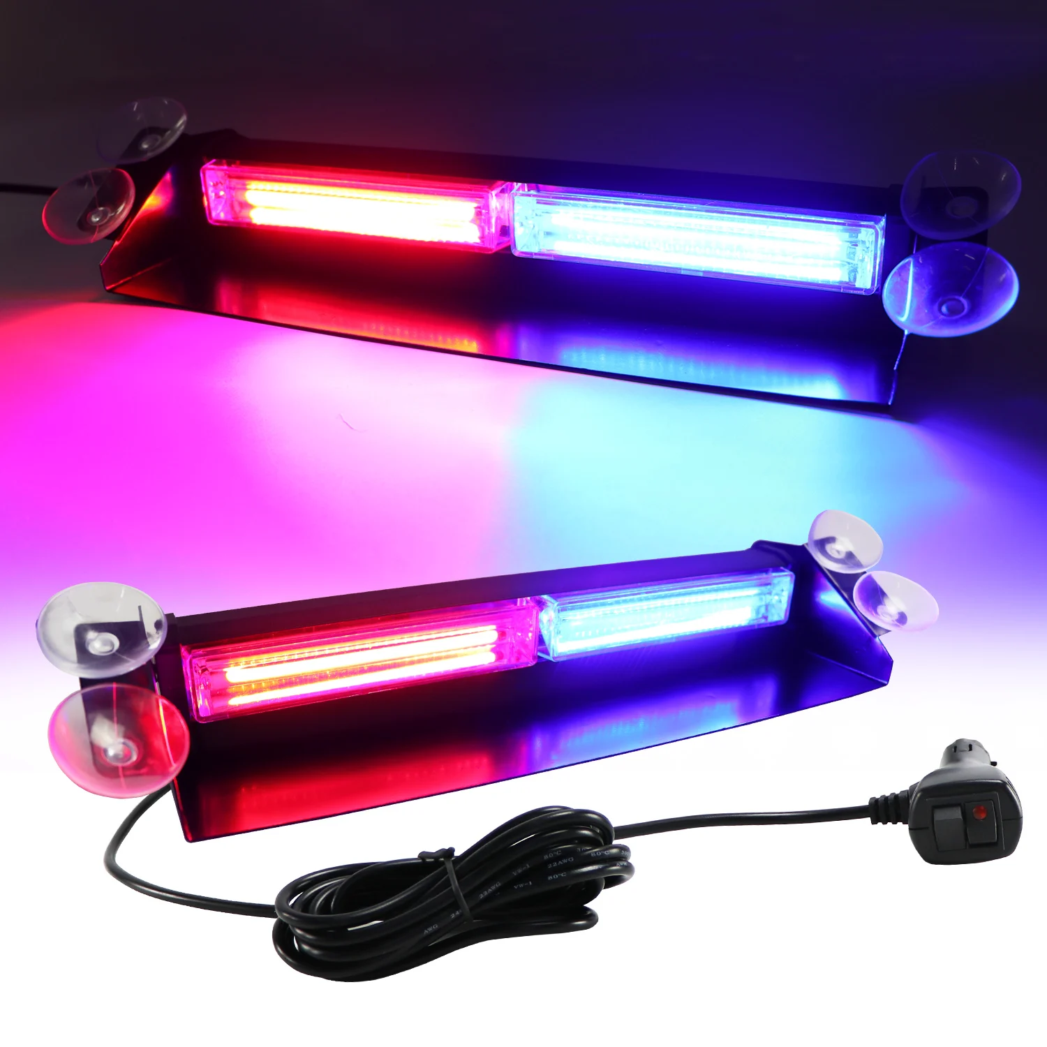 12V/24V COB Car Truck Emergency Flasher Dash Strobe Warning Light LED Day Running Lamp  Flash Lights 16 Flashing Modes