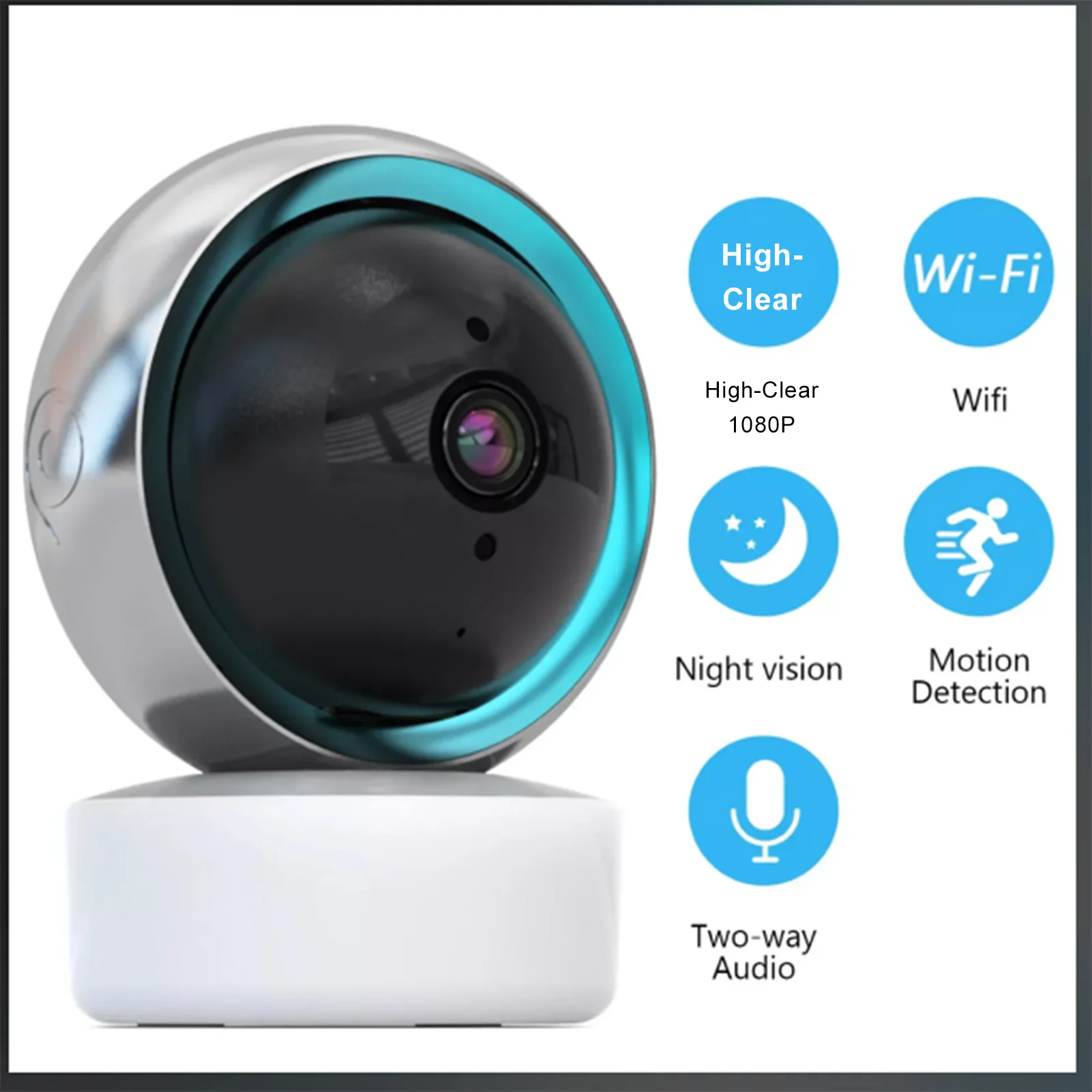 Pets Camera with 2 Way Intercom Smart Motion Sense Indoor Camera for Home Safety WIFI Dog Camera with PTZ 355° Shooting Camera