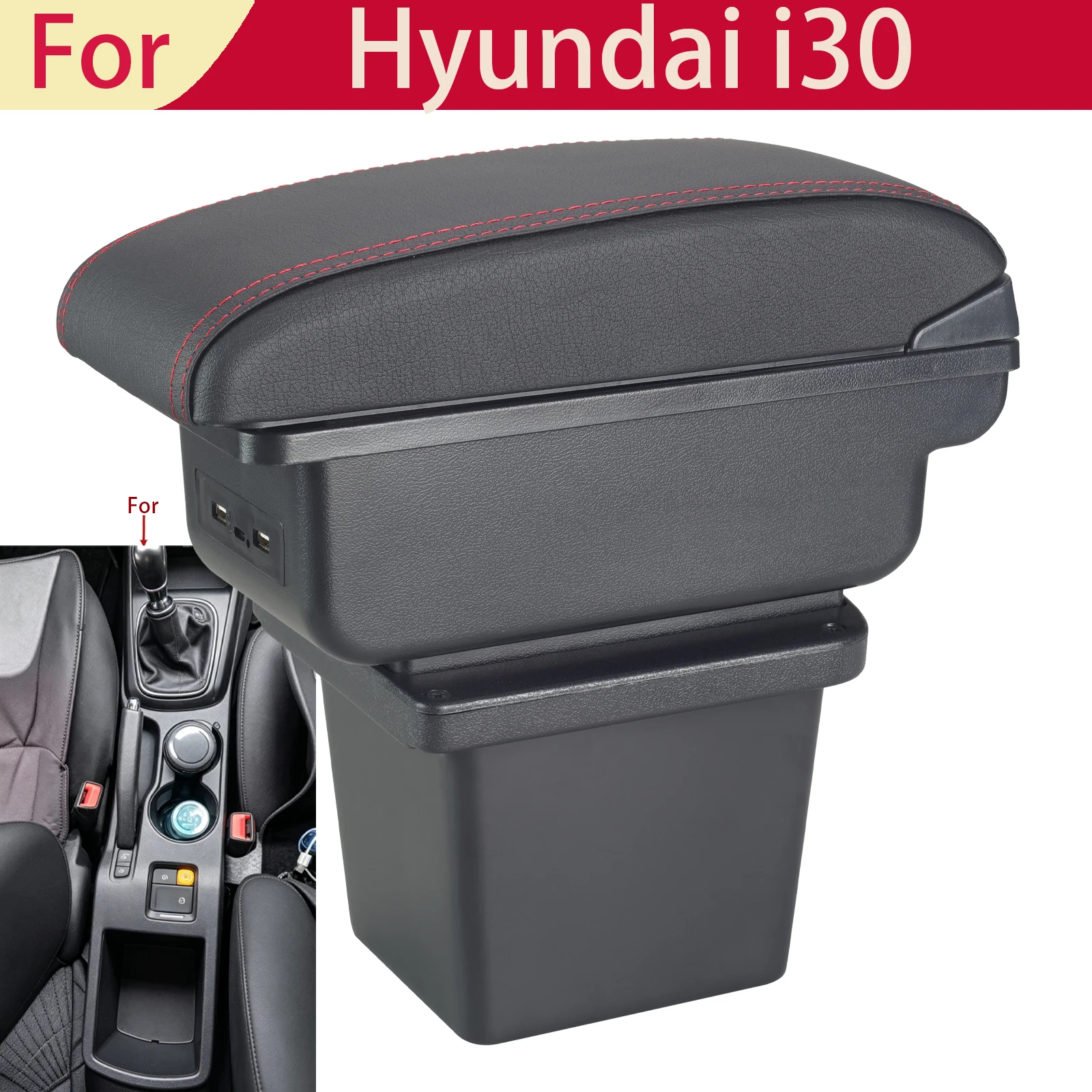 For Hyundai I30 Armrest Box for Hyundai Elantra Touring I30 FD I30cw 2007-2011 Car Armrest Storage Box Car Accessories Retrofit