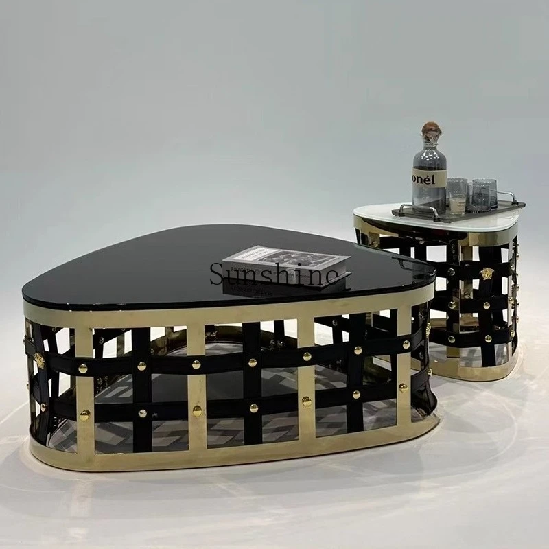 

Italian light luxury large household post-modern coffee table combination