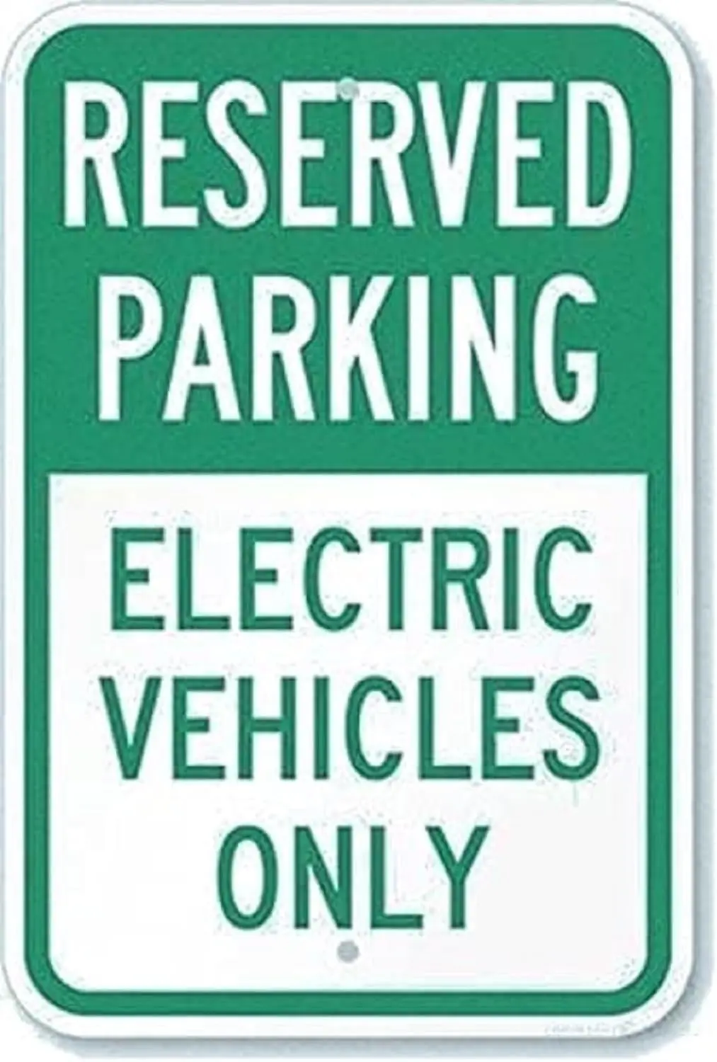 Warning Sign Reserved Parking - Electric Vehicles Only Road Business es Aluminum Metal Tin