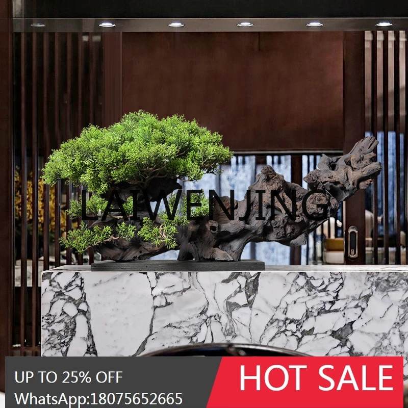 Greenery Bonsai New Chinese Style Artificial Greeting Pine Decoration Tea Room Hotel Club Hallway Decorations