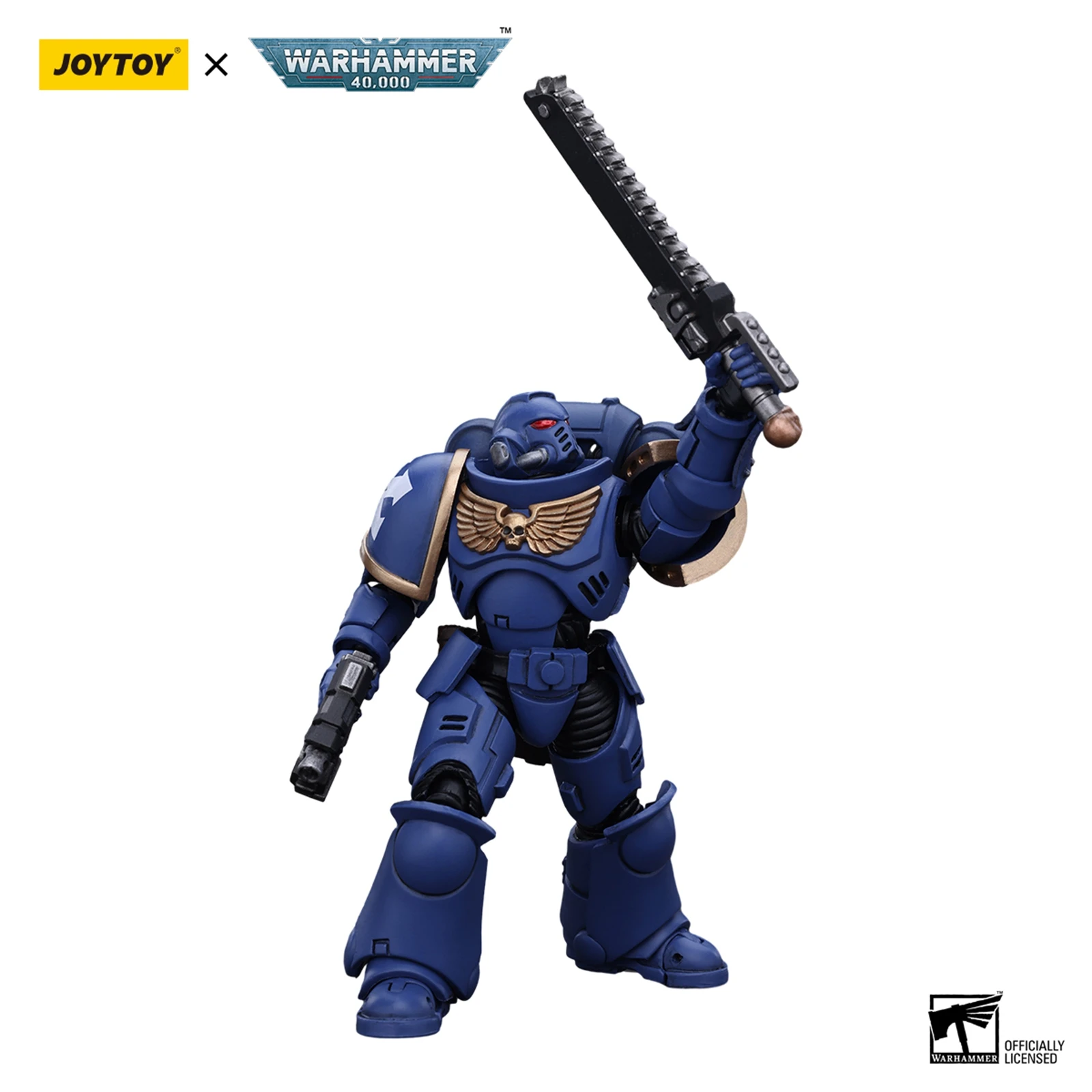 JOYTOY Warhammer 40000 Figurka Akcji 1/18 12.1cm Space Marines Ultramarines Intercessors Outriders Brat Catonus