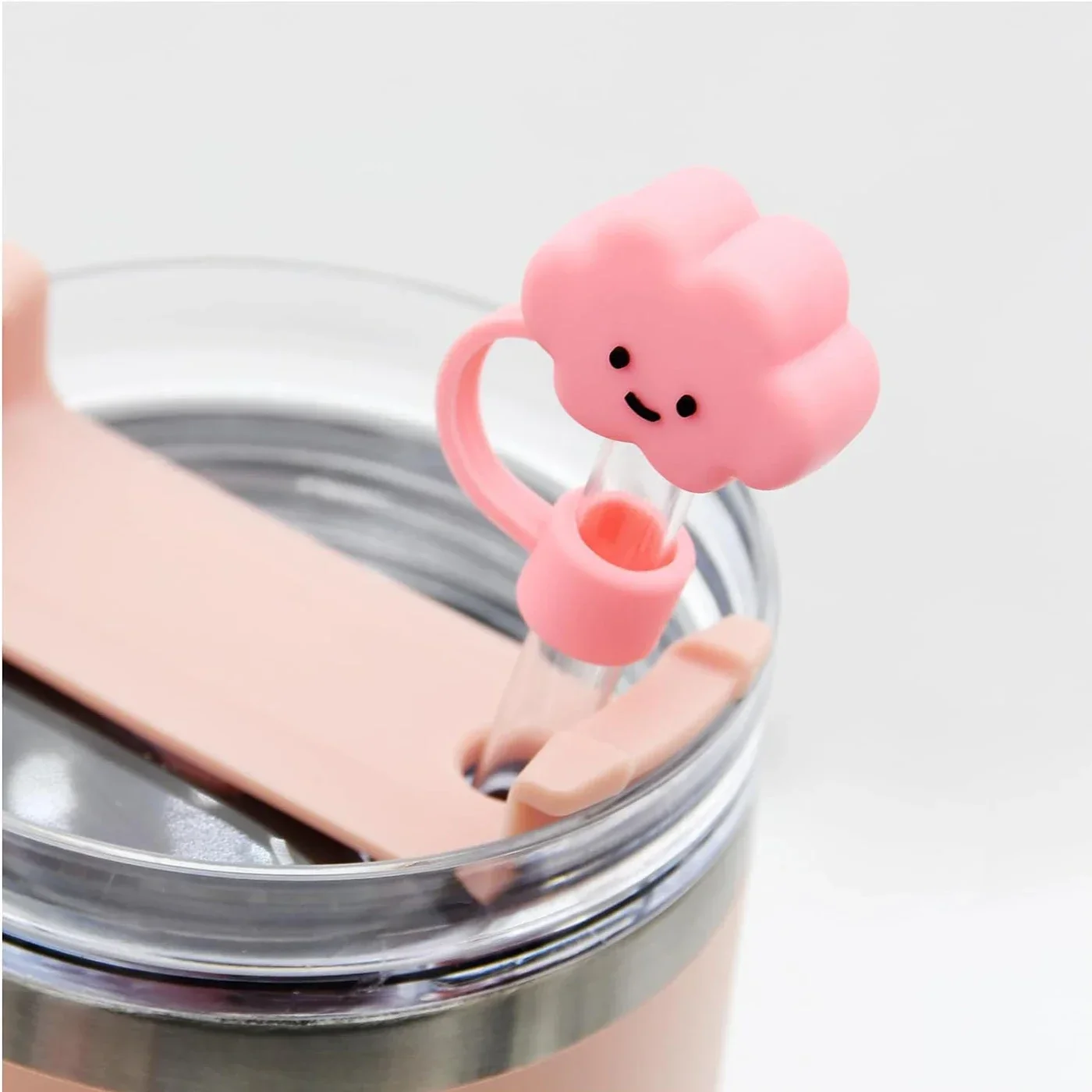 6PCS Straw Cover Cap For Stanley Cup Accessories Cute Flower Straw Toppers For Tumblers 10mm Silicone Straw Covers For Stanley