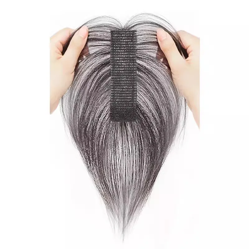 2x10CM Human Hair Women Toppers Lightweight Hair Seam Stickers Top Hair Repair Hairpiece Natural Invisible Rapid Increase Hair