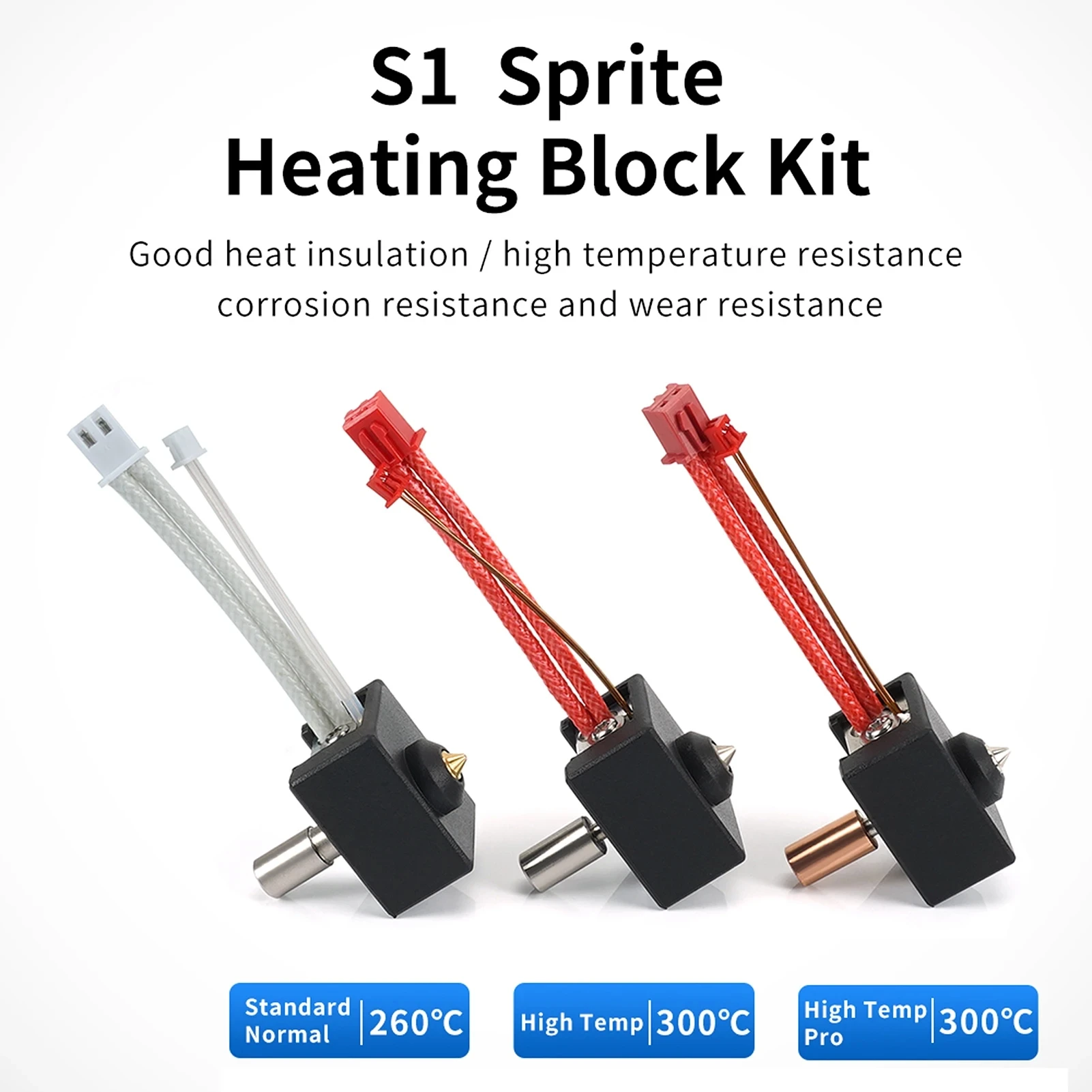 

Creality official Ender-3 S1 /CR-10 Smart Pro/Sermoon V1 / pro Sprite Extruder Upgrade Heater Block Kit High Temperature 300℃