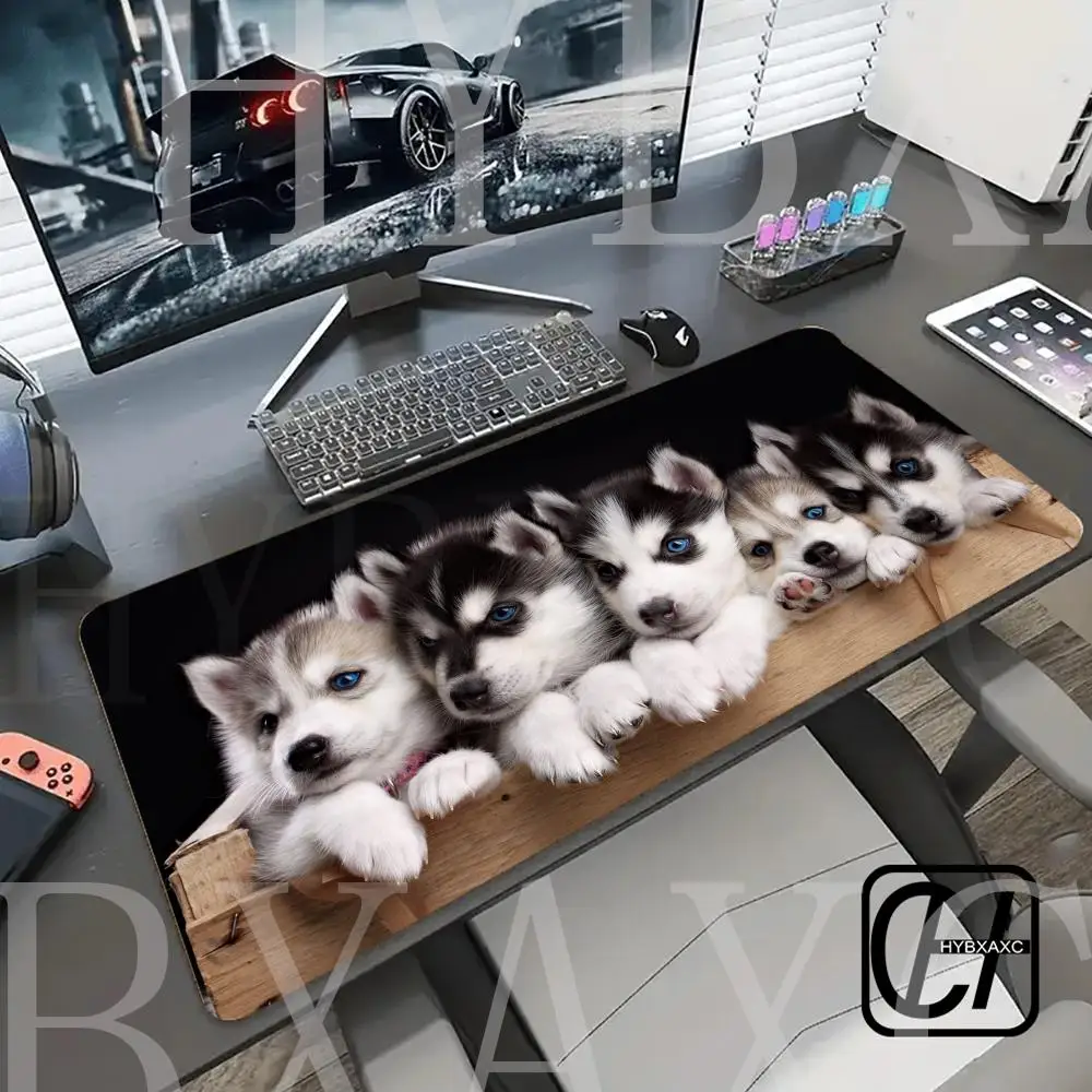 

Dog Husky Mouse Pad Gamer XL Computer HD New HYBXAXC Mousepad XXL Mouse Mat Anti Slip Carpet Natural Rubber Computer Table Mat