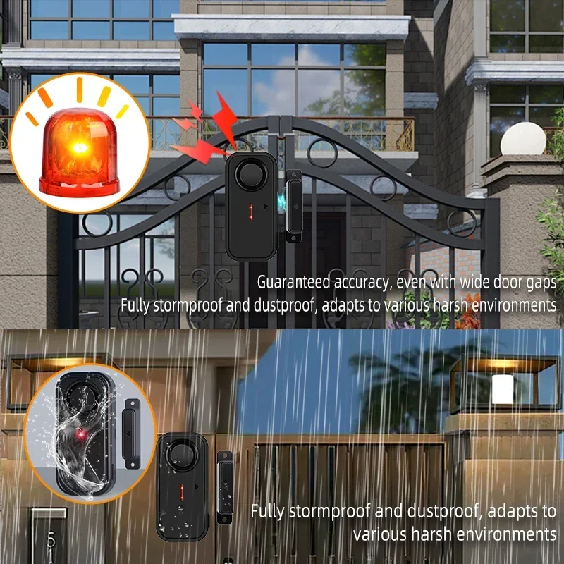 Allarme porta remoto wireless esterno, Allarmi finestre aperte, Sensore di sicurezza magnetico, Allarme porta piscina per allarme di sicurezza negozio/garage