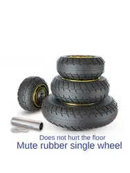 1 Pc 3 Inch Rubber Medium Gold-Plated /Humvee/ TPR Silent Wheel Universal Trolley Industrial Trailer Single