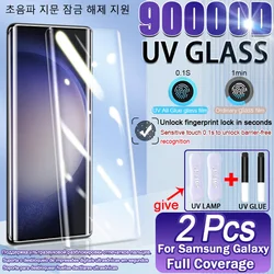 HD UV Tempered Glass For Samsung Galaxy S23 S22 S21 S20 S24 Plus Ultra FE Full Cover Screen Protector for Note 20 10 S10 Lite 5G