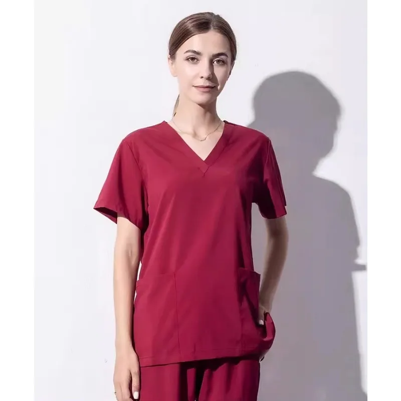 

Women's Short-sleeved Stretch Dentist Workwear, Beauty Salon Scrub Suits, Nurse Uniform Sets