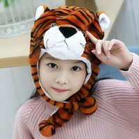 Soft Plush Tiger Hat  Cartoon Animal Costume Party Headgear, Kindergarten Parent Role Play Props Cute Toddler Boy Girl  Gift