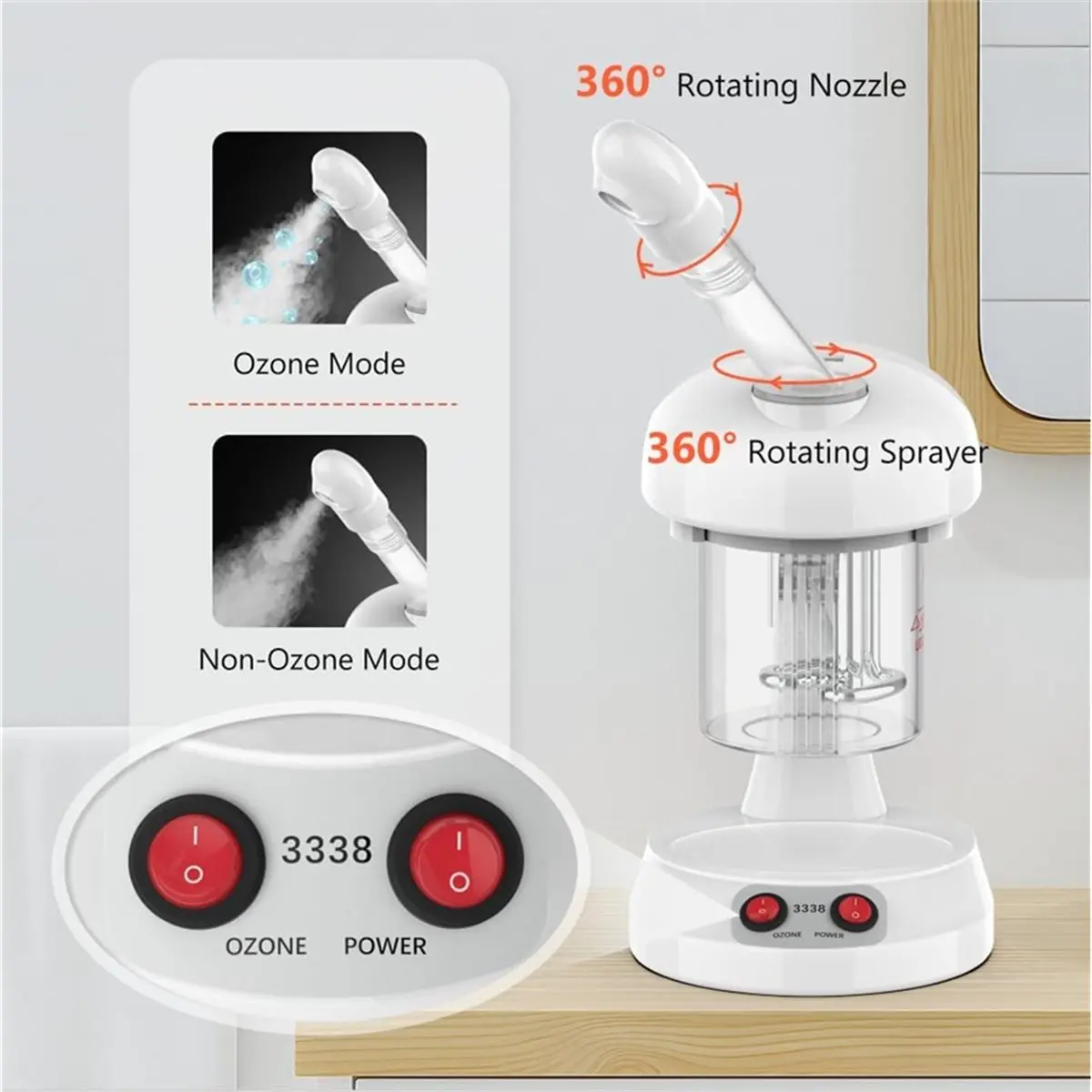 (AD11] Hydration Steamer-Face Steamer for Deep Cleaning, Nano Ionic Face Steamer for Home Salon Spa Personal Care
