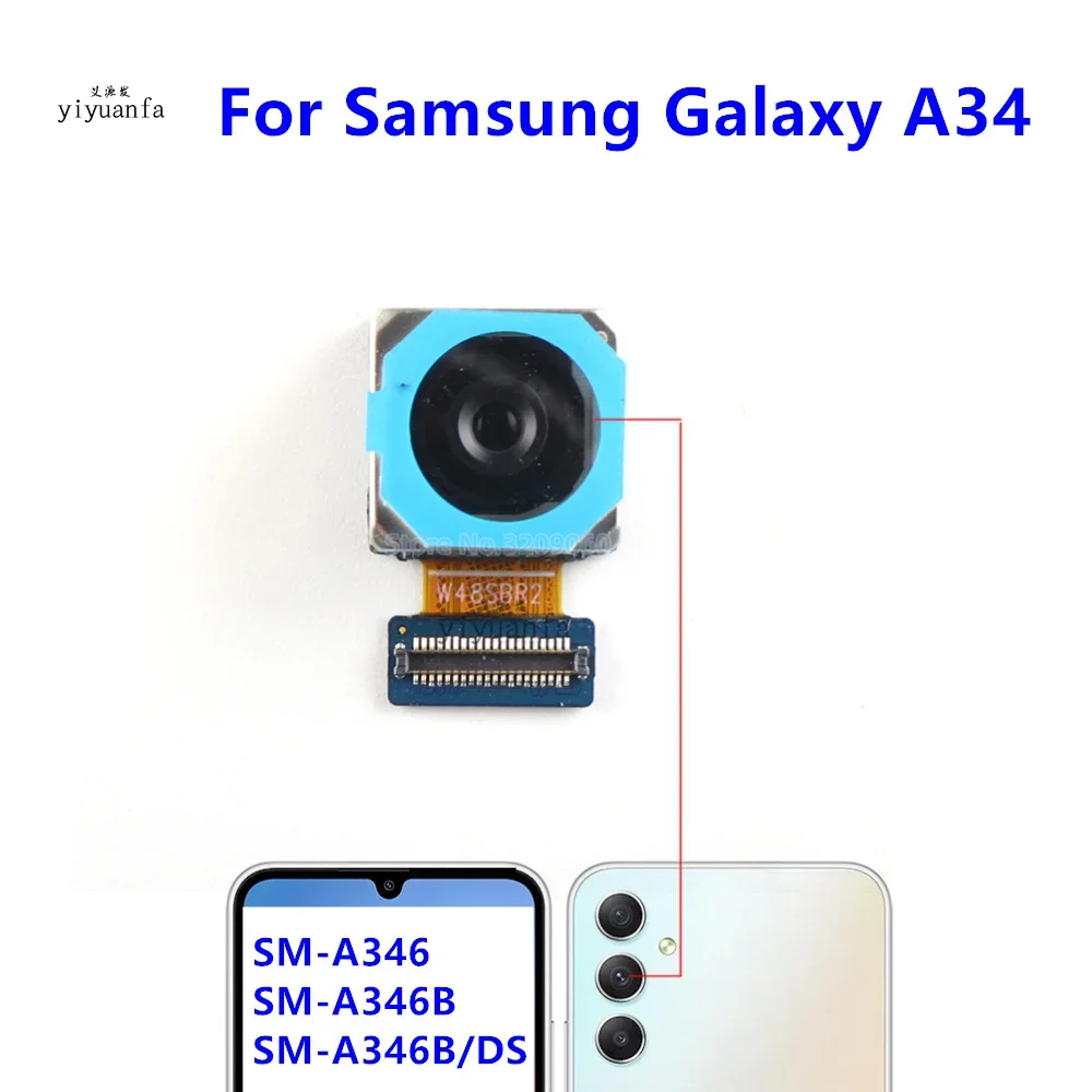 Front Back Main Camera For Samsung Galaxy A34 A346 Frontal Selfie Facing Rear Big Camera Flex Cable Ultrawide Macro Replacement