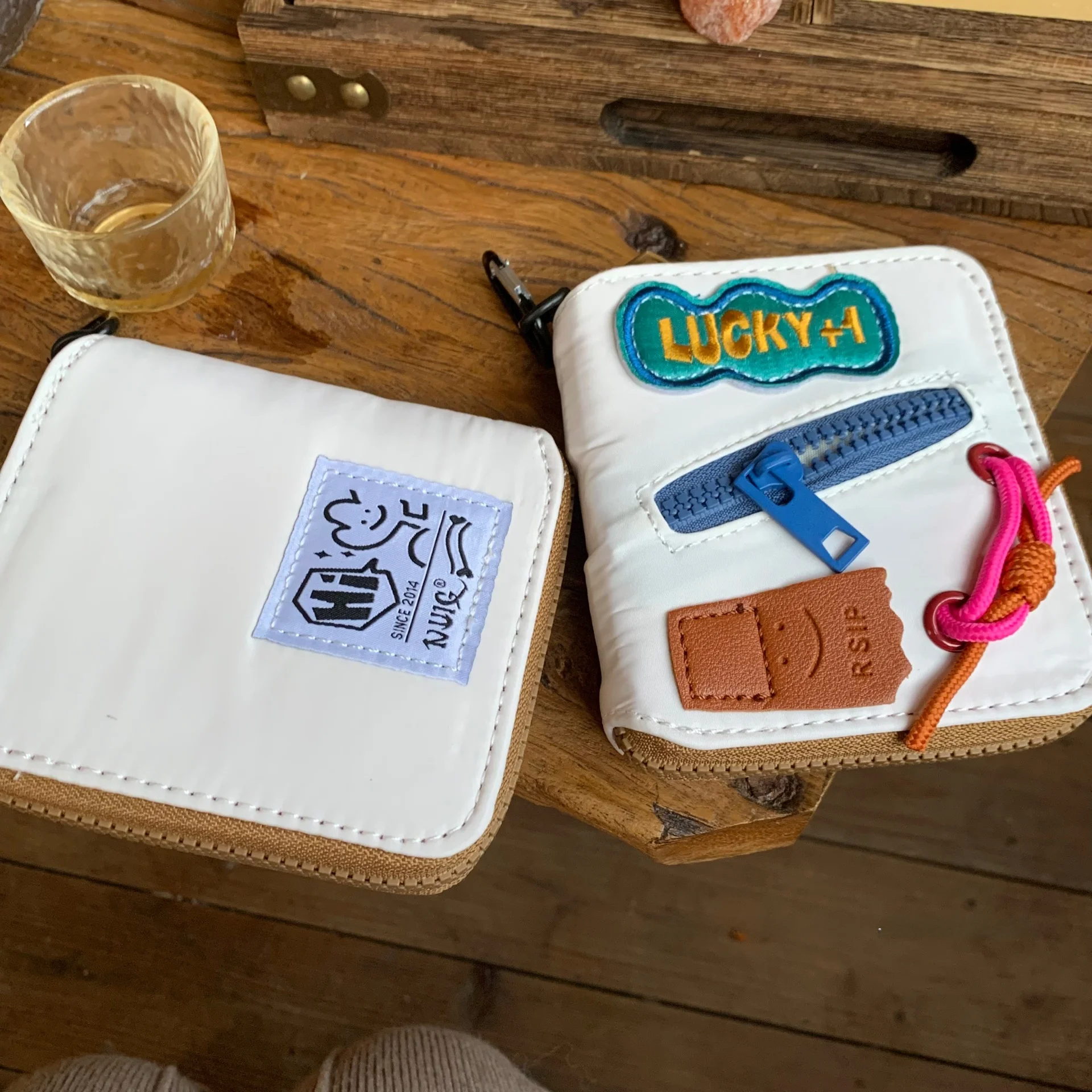 Luy M Portafoglio multi-carta con cerniera in tessuto grande Capaci Portamonete portatile Portafoglio ort Sle con superficie morbida