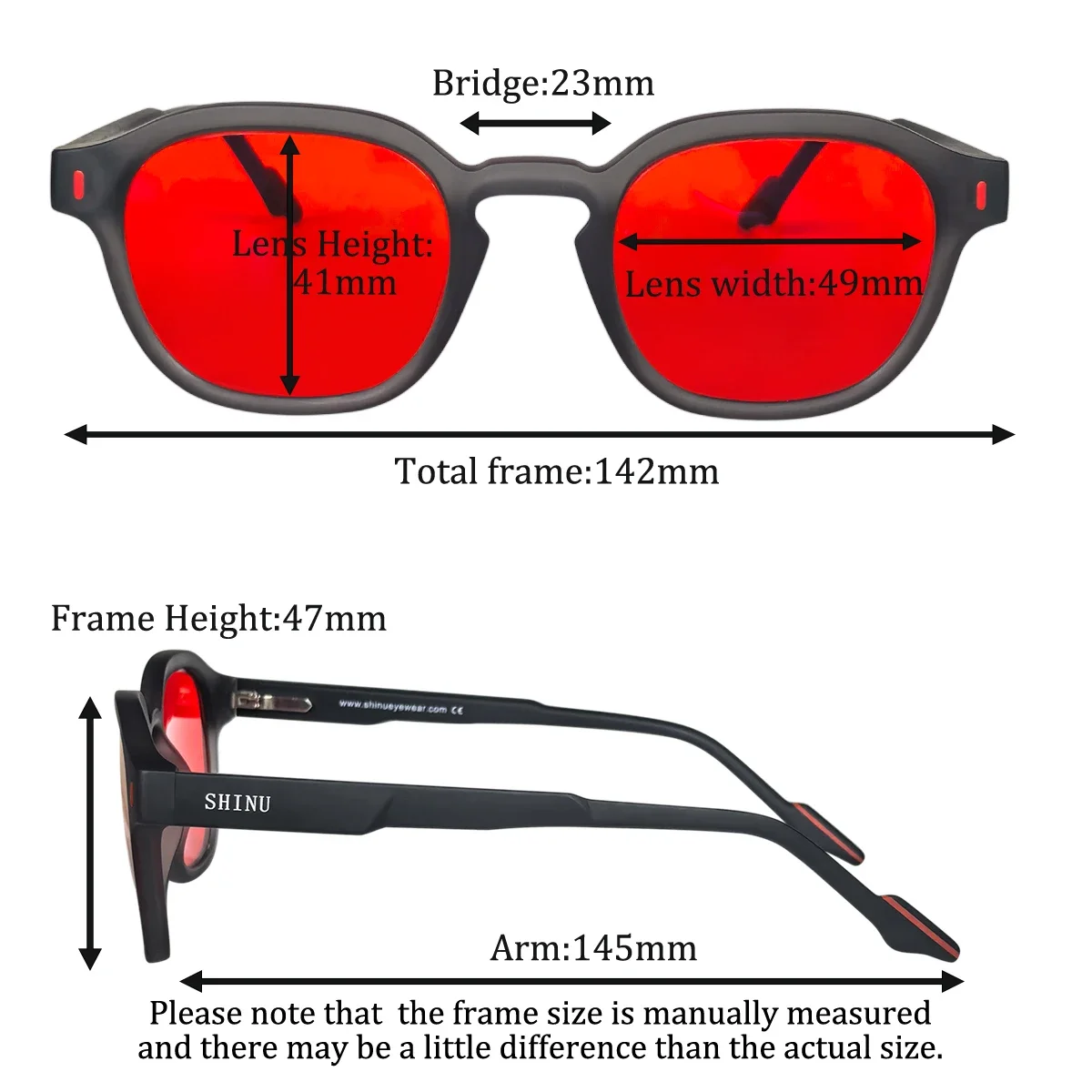 SHINU Brand Sleep Better Red Lenses Anti Blue Light Glasses For Men Orange Lense Eyepieces Gaming Glasses Sleep Aid Glasses