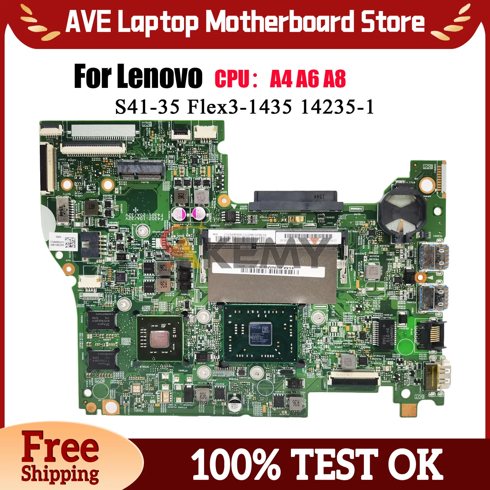 

14235-1 для Lenovo S41-35 S41-75 Flex3-1435 материнская плата ноутбука с процессором A4-7210 A6-7310 100% полностью протестирована