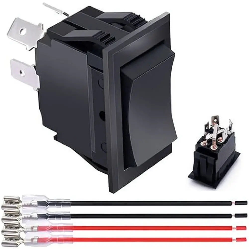 Double Momentary Rocker Switch KCD2 7 203 For Automotive Refit Boat Marine Control Panel DC Circuit Toggle Switch Durable ABS