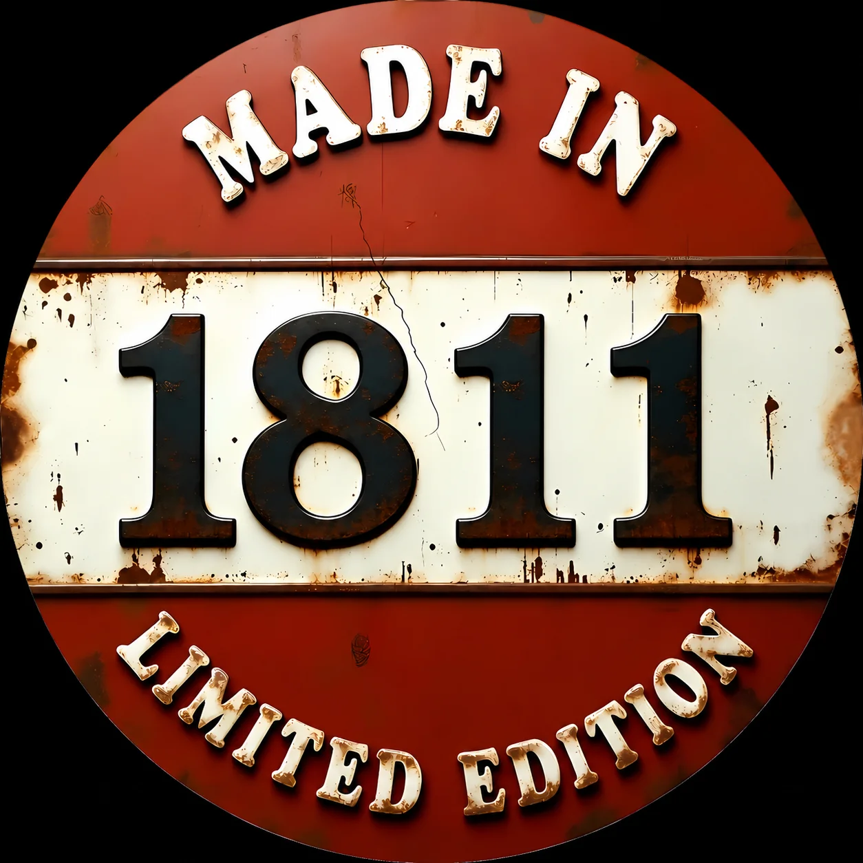 Retro Round Metal Signs Collection Made In 1810‑1819 Vintage Limited Edition Wall Art for Cafe Garage Home Decoration