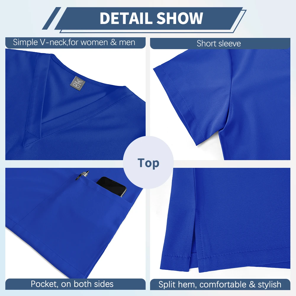 Anti-Falten-atmungsaktive klinische Arbeitskleidung, Krankenhaus-Bekleidungsuniformen, leicht zu waschendes medizinisches chirurgisches Set, Krankenhauskleidung für Frauen und Männer