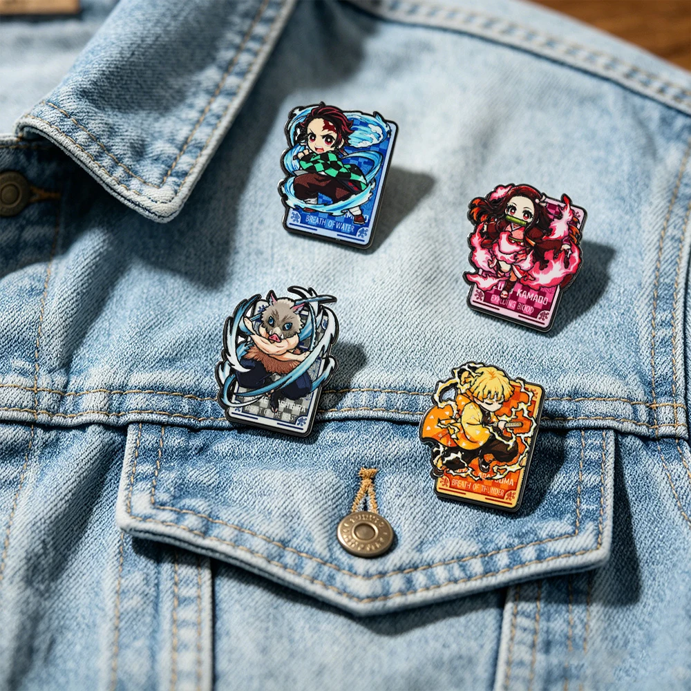 4pcs/set Cartoon Anime Pins Cosplay Brooches Cute Character Pins Clothing Backpack Lapel Badges Jewelry Accessories Gifts