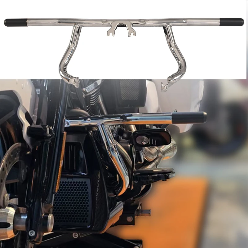 Motorcycle Chrome Club Style Front Engine Guard Crash Flat-out Bar For Harley Touring 2014-later FLTRXSTSE Road Glide 2014-2022