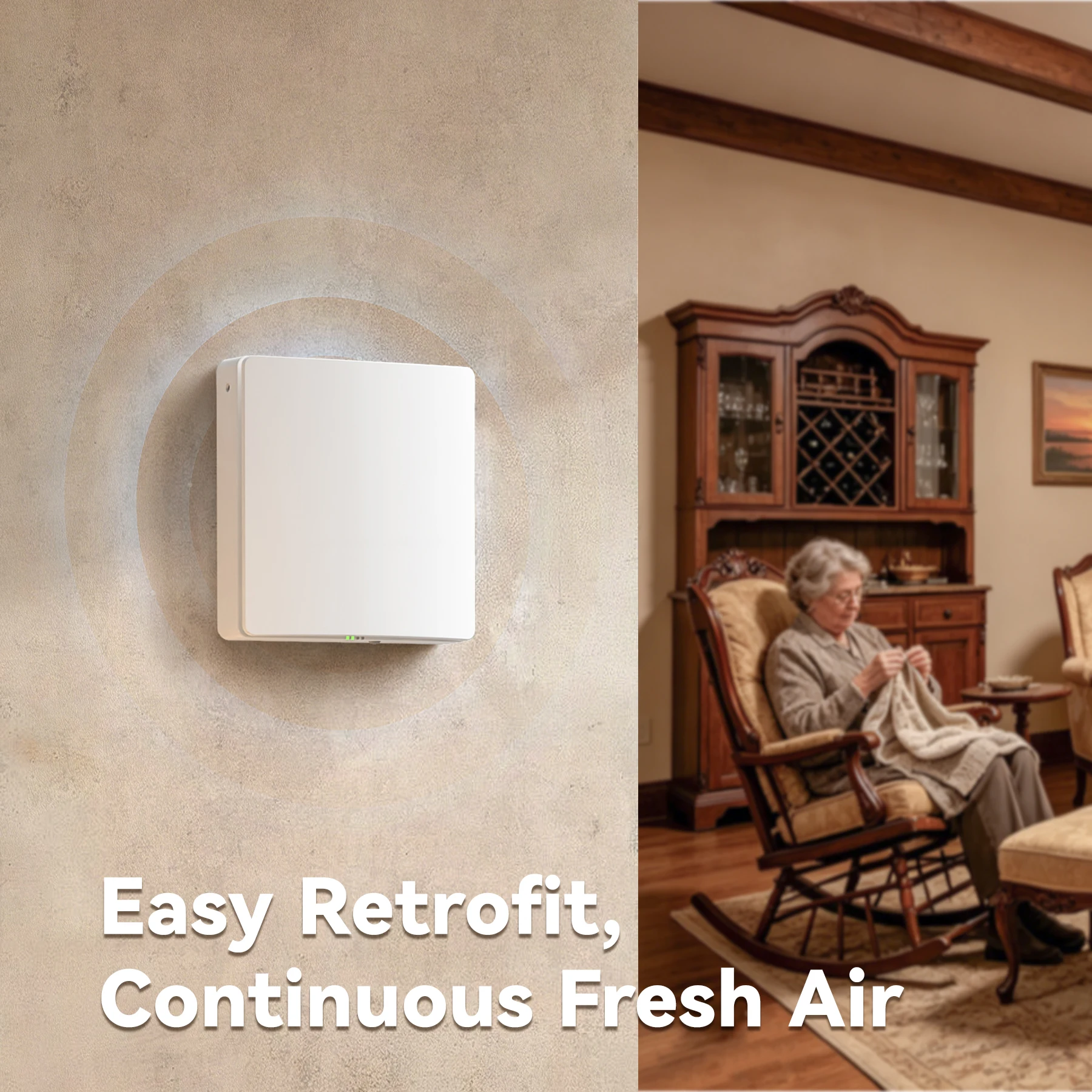 AV-TTW5-W Heat Recovery Ventilator Apartment Fresh Air Ventilation Single Room Ventilation