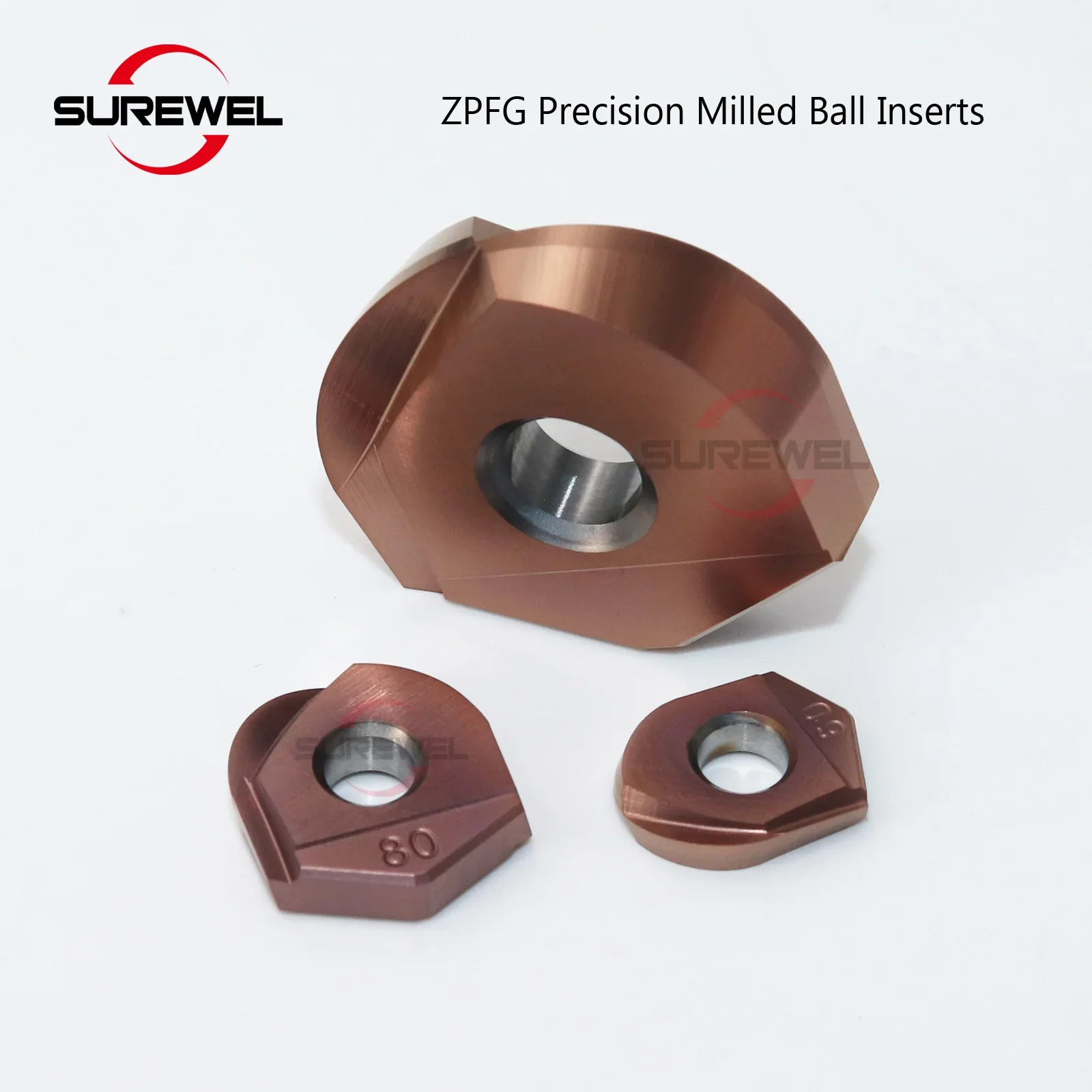 ZPFG160 ZPFG200 ZPFG250 CNC Tools Carbide Alloy Milling Ball Head ZPFG Series Semi-circular Inserts With High Hardness