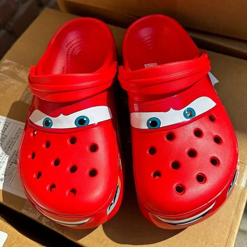 Lightning Mcqueen Adult Summer Slippers Cars Shoes Outdoor Sandals Figurine Anime Trailer Character Cave Shoes Sandals Eva Shoes