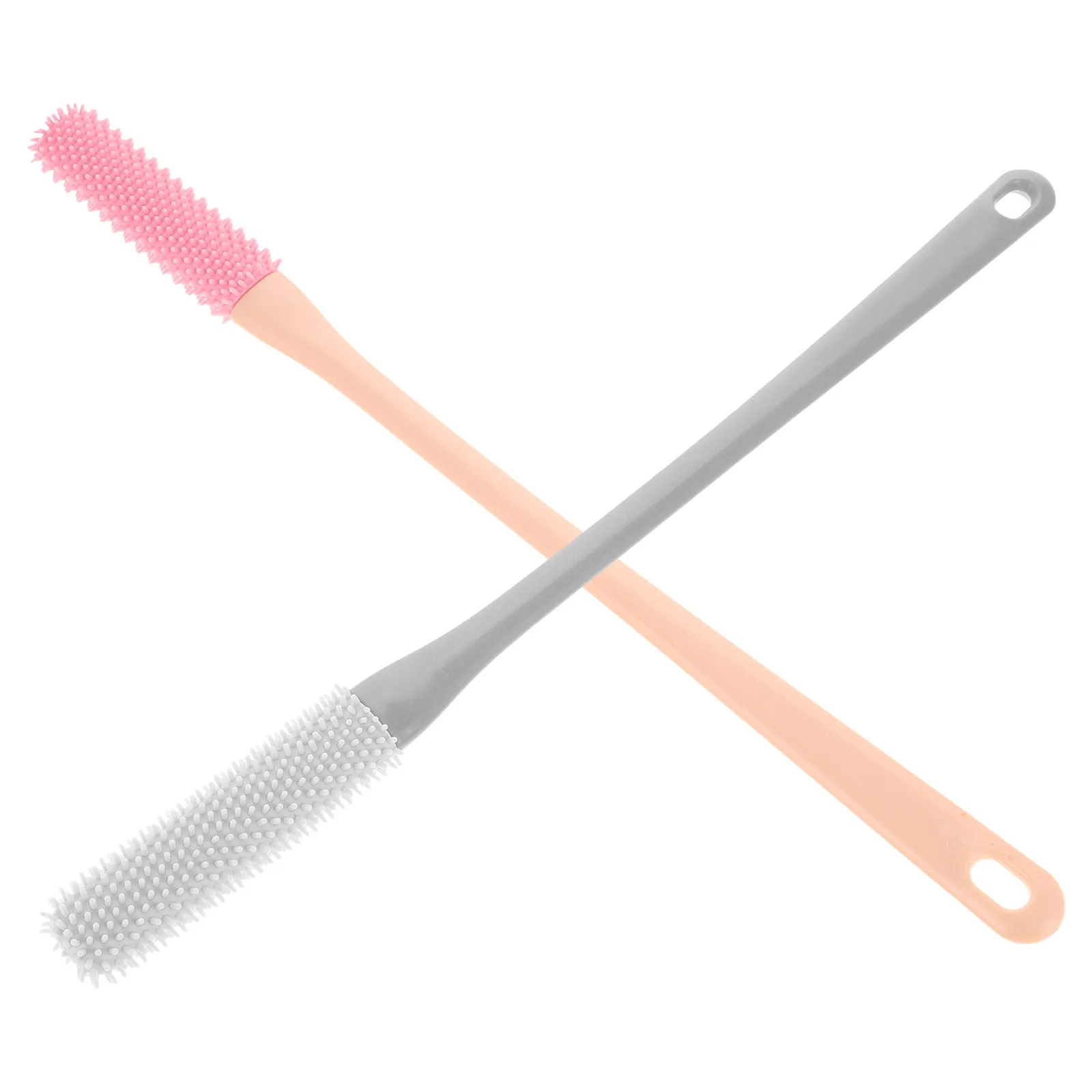 

2 Pcs Cleaning Brush Soft Bristles Long Long Handle Scrub Brush Handle Silicone Foot Scrubber Shower Cleaner Nail File Tools