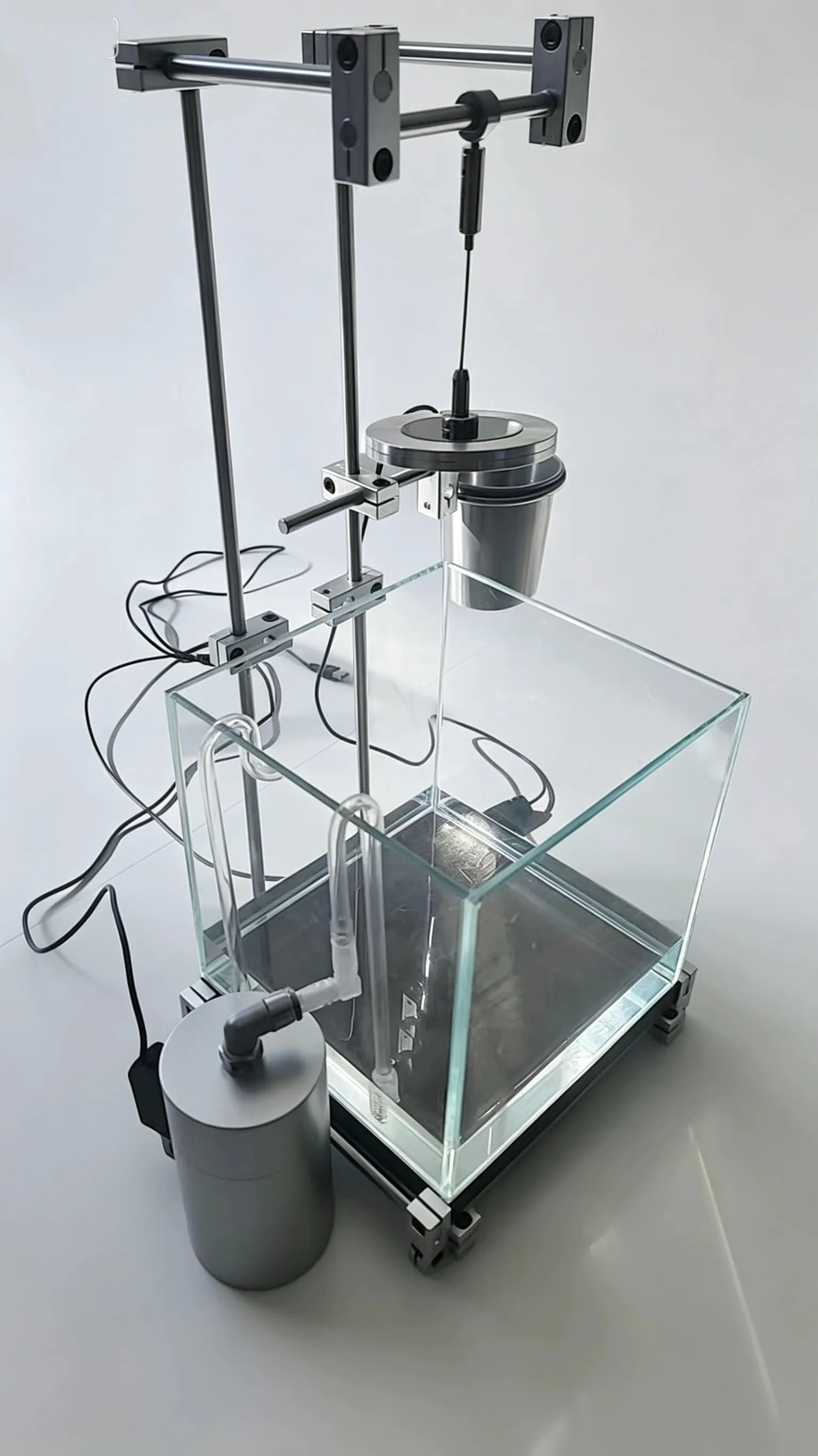 Handmade desktop micro-landscape aquatic plant tank, Jinjing five-wire ultra-white 20 square cylinder, stainless steel optical a