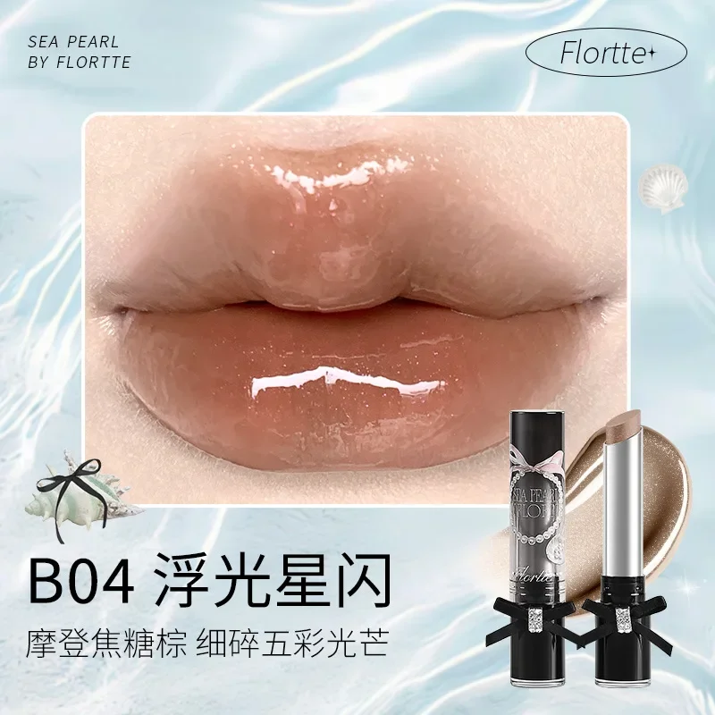 Flortte Solid Lip Glaze Błyszczyk do Ust Lustrzany Wodny Błyszczyk Pomadki Nawilżające Odżywcze Nie Ścierające Makijaż Uroda