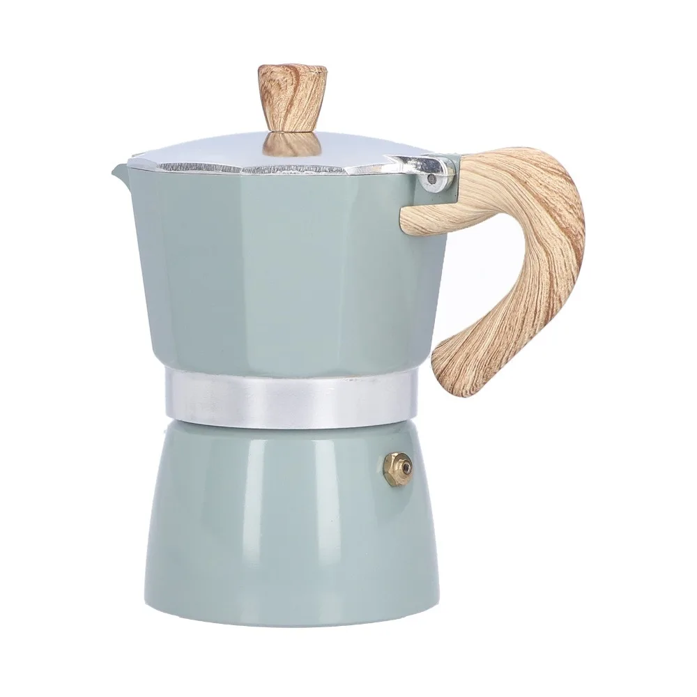 150ML Capacity Stovetop Espresso Maker 3 Espresso Cups Aluminum Body Italian Coffee Maker Stovetop Use Traditional Design