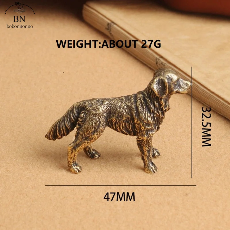Antique Bronze Statue Lucky Dog Pure Copper Desktop Animal