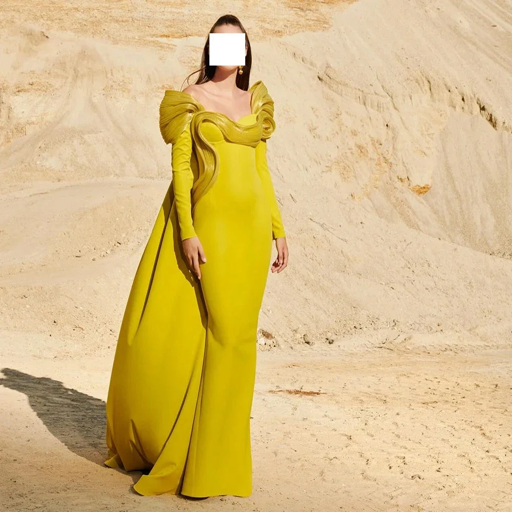 

Customized Classic Matching Retro Jersey Pleat Column Off-the-shoulder Long Dresses Evening Dresses Elegant High quality