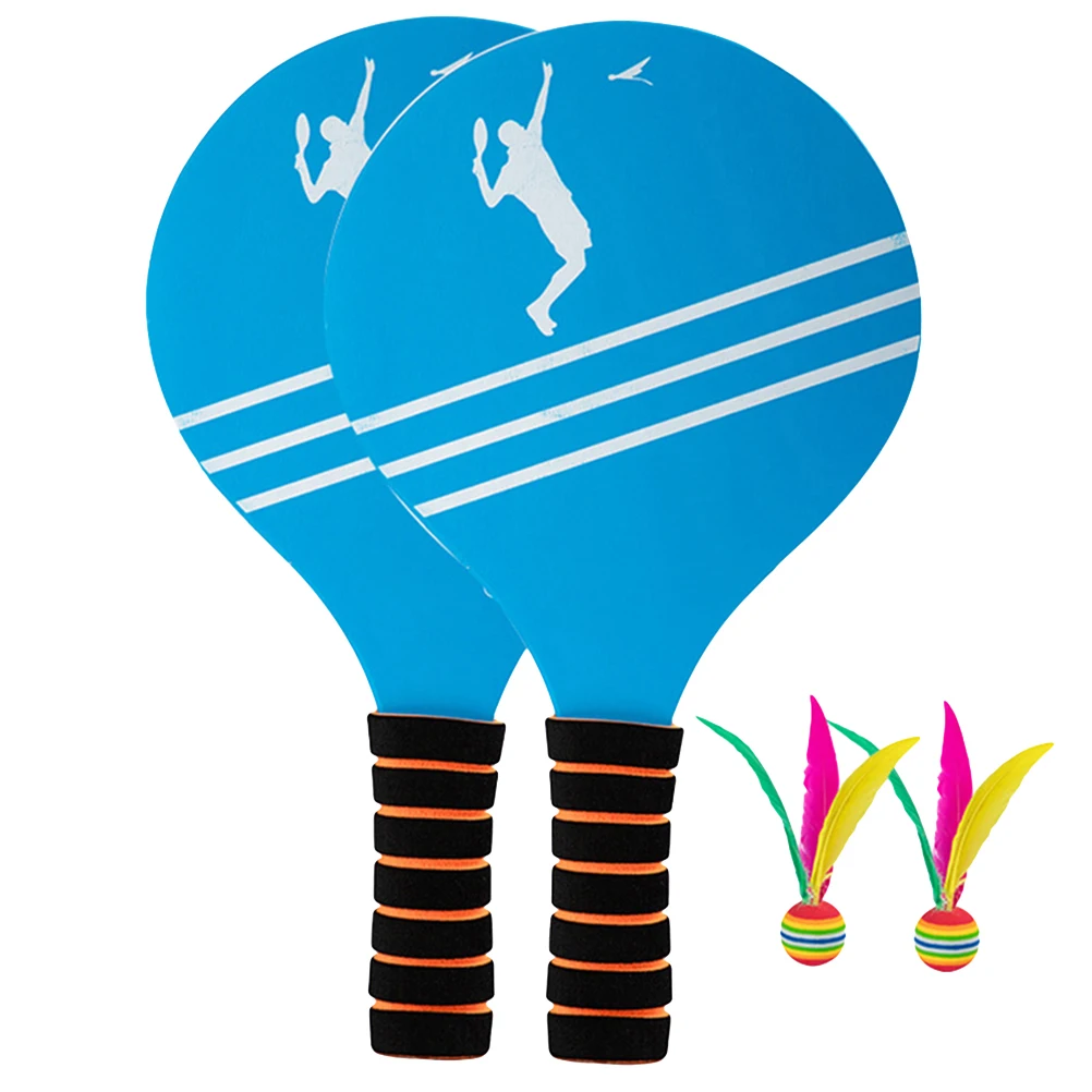 

Children Racket Beach Ball Paddle Funny Board Badminton Bamboo Racquet Game Accessories Gift Durable Lightweight Travel Play