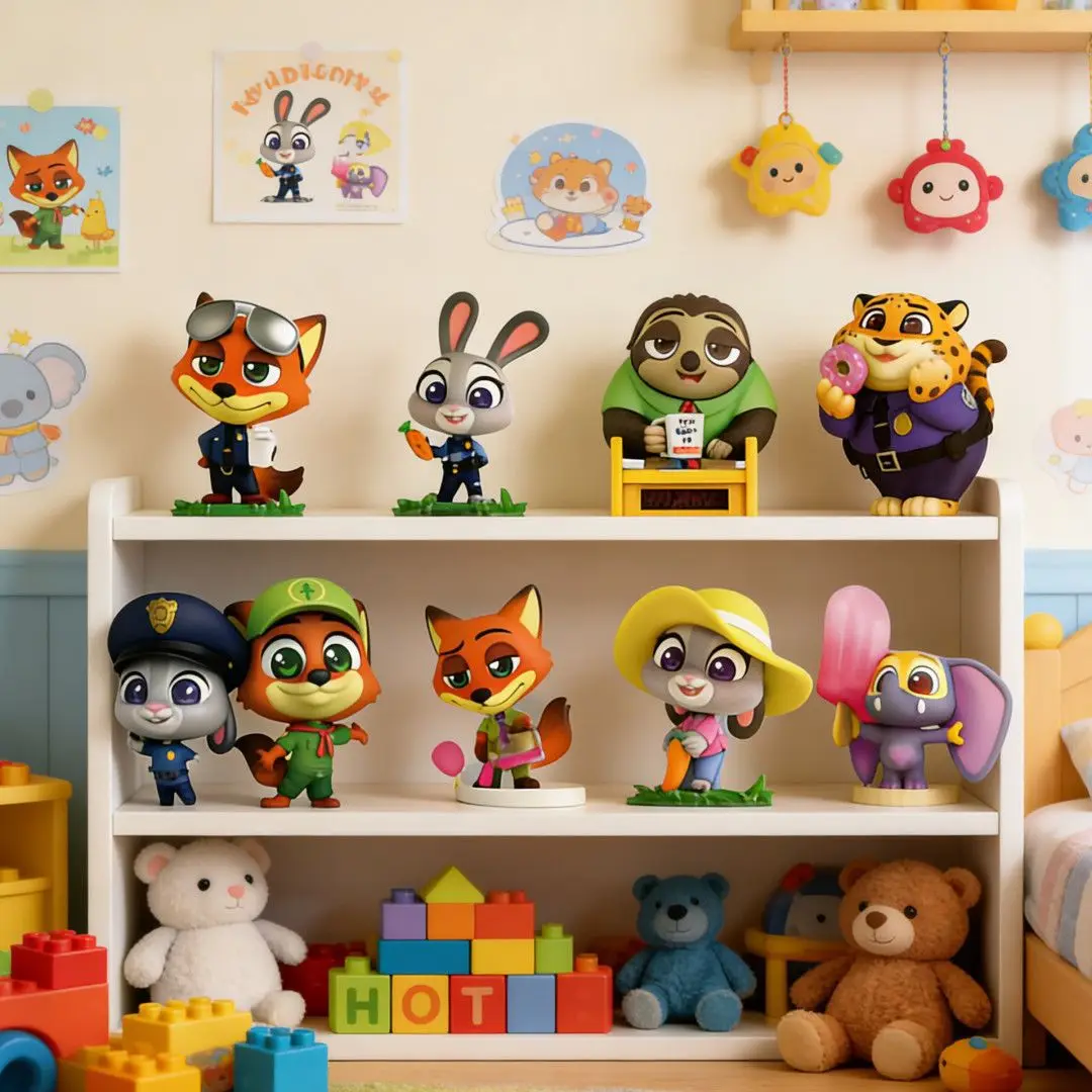 Figurines de personnages de la ville métropolitaine des animaux fous de Zootopia, boîte aveugle, Nick Judy, jouets, poupées, modèles, ornements, cadeaux pour enfants