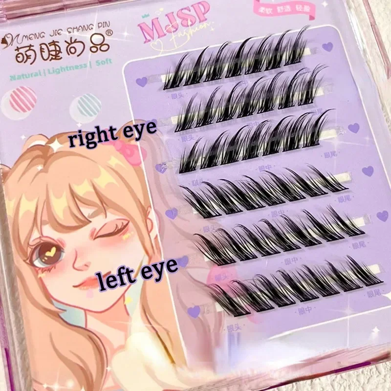 3d Skew Flying Fox Valse Wimpers Pluizige Enkele Cluster Natuurlijke Wimper Extensie Fox Eye Effect Individuele Wimpers Make-Up Tool