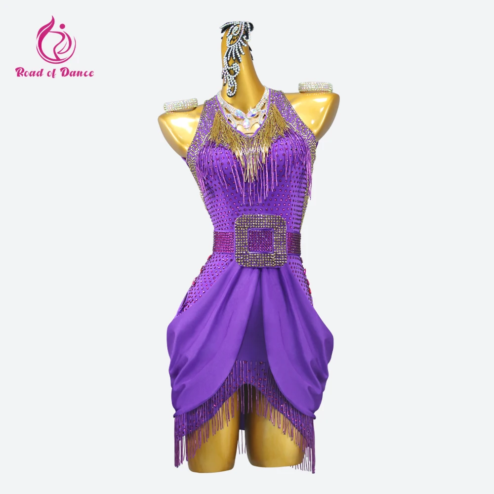 فستان رقص لاتيني 2025 تنورة للفتيات زي المسرح للسيدات ملابس سهرة أمريكية أنيقة قاعة الرقص والحفلات الراقصة ملابس ممارسة السامبا