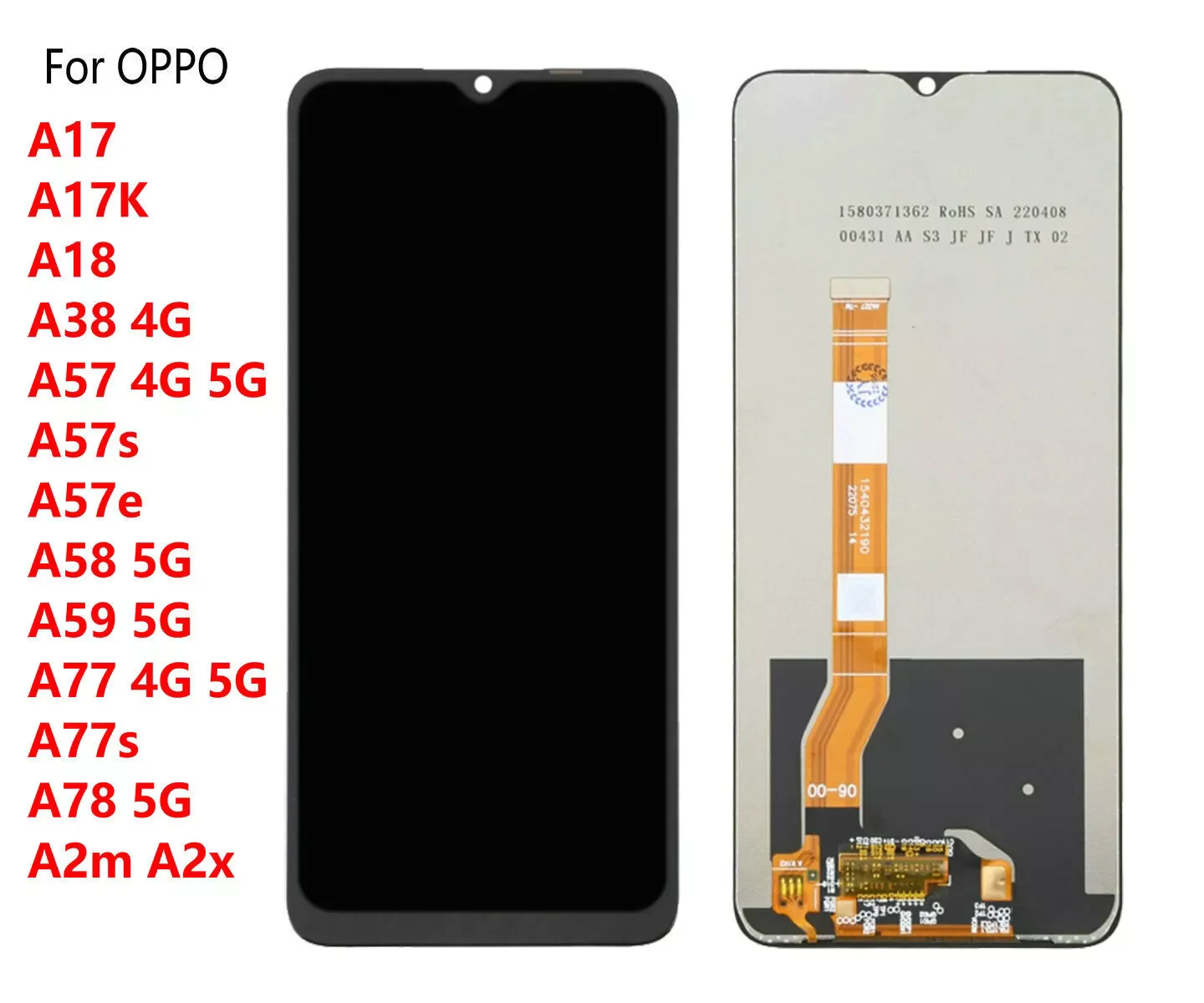 LCD Screen For OPPO A57 5G / A57 4G / A57s/A57e/A77 4G/A17 4G/A17K/A58 5G/A78 5G