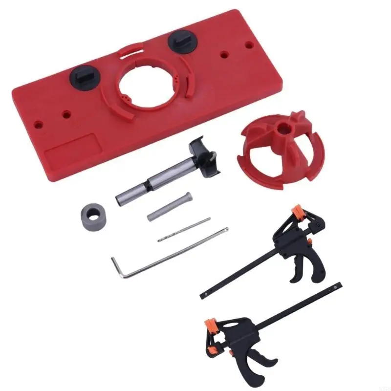 

35mm Hinge Hole Jig Drill Guide Set, Woodworking Puncher Hinge Drilling Tool Set