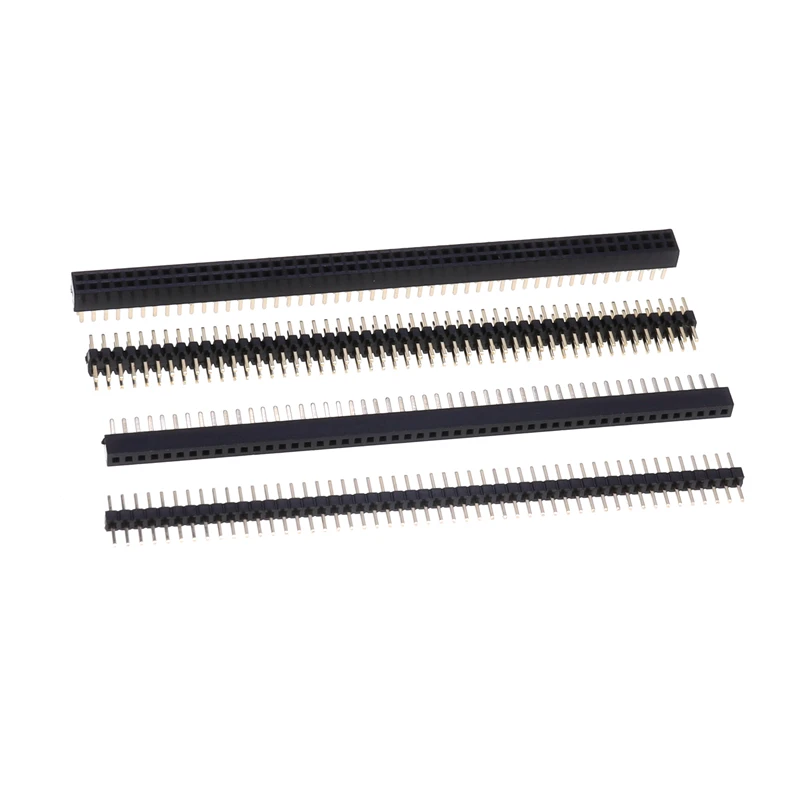 1mm 1.0mm Pitch Vergulde 50 P 1x50 2x50 Pin Vrouwelijke Mannelijke Header Strip Dubbele Enkele Rij Haakse Smt Rechte Connector